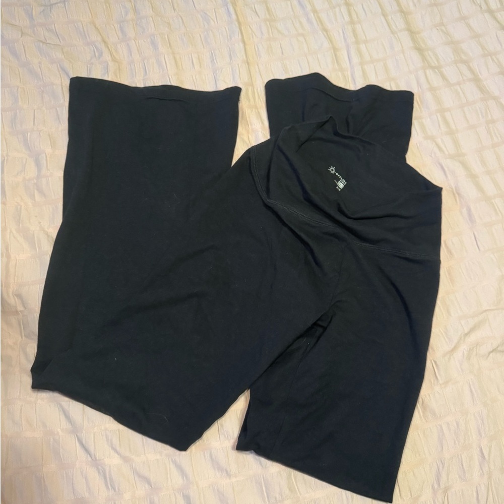 Aerie Offline Black Cotton Flare Leggings
